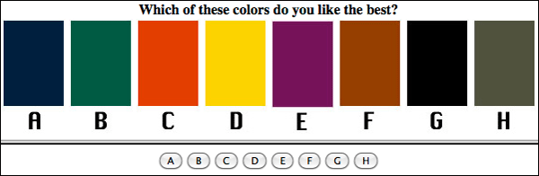 Color Chart Personality Test
