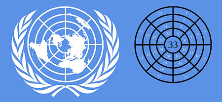 Image result for UN symbol 33 degrees